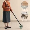 Indoor Broom Soft Bristle Brooms - Brooms for Sweeping Indoor Pet Hair, House Broom for Cleaning Hardwood, Tile, and Decking Surfaces Across.Green