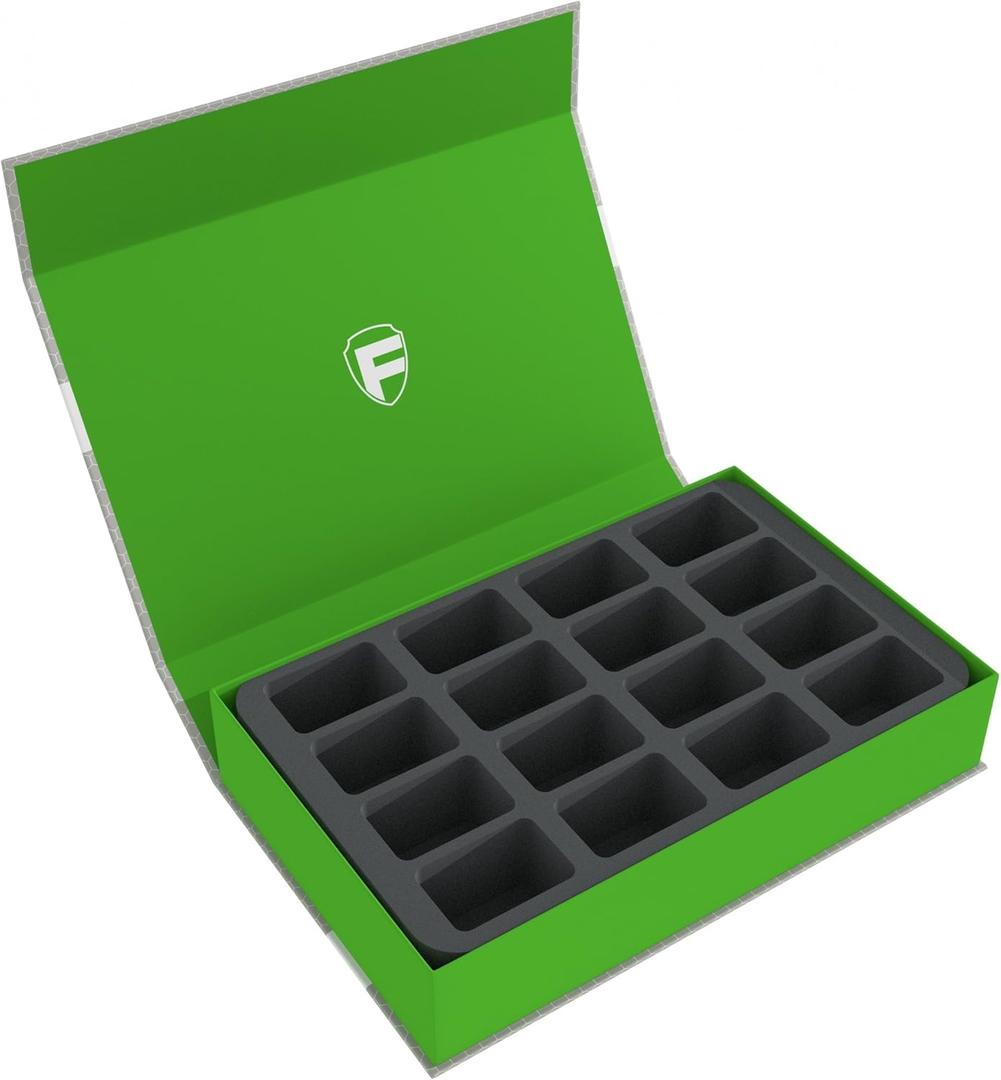 Feldherr Magnetic Box Green Compatible with 16 Blood Bowl Miniatures - 2016 Edition