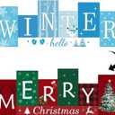 Christmas Table Decorations Wooden Winter Table Centerpieces Merry Christmas Reversible Double-Sided Pattern Sign Standing Tabletop Merry For Holiday Office Desk Party Shelf Farmhouse (Large, Colorful)
