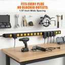 16 Outlets Long Metal Power Strip, 6FT 14AWG Cord