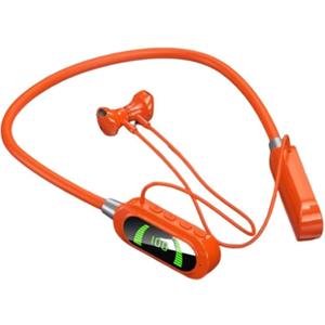 Wireless Neckband Earphones with LED BT5.3 20H Play time Water Resistant Noise Cancelling for Sports and Gaming (Orange)