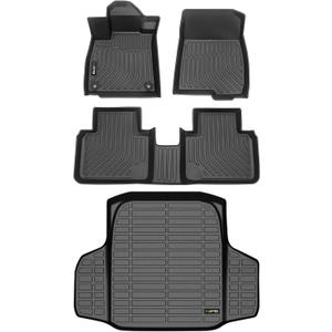 All Weather Car Floor Mats & Cargo Liner for 2018-2022 Honda Accord/Accord Hybrid 10th Custom Fit Full Set Accessories - Black