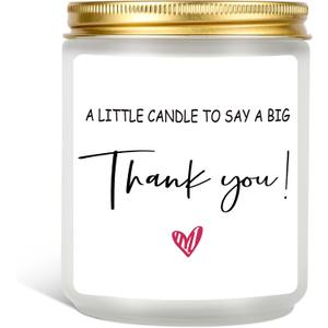 Thank You Gifts Hostess Gifts Appreciation Gifts for Friends Teacher Principal Bus Driver Nurse Doctor Neighbor Coworker - Lavender Scent Thank You Candle - 7 oz