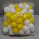 TRENDBOX Ball Pit Balls 100 - Macaron Colors Balls for Ball Pit, Play Tent Baby Playhouse Pool Birthday Party Decoration (G-Yellow&White)