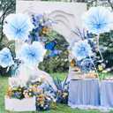 LuoluoHouse Giant Artificial Flowers Decoration Christmas Wedding Reception Essential Large 5.58ft Big Artificial Silk Flower with Stems&Stands Party Banquet Background Home Decor Blue