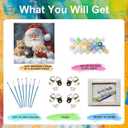 mjcakrn Christmas Paint by Numbers Kit for Adults Santa Claus Paint by Numbers for Adults DIY Acrylic Painting on Canvas for Home Wall Art Decor 16 x 16 Inch