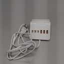 VHBW USB Charging Station, 6 Port 3USB-A and 3USB-C Charging Station for Multiple Devices, Multi USB Nightstand Charger Station with Phone Stand (ETL Listed, 6Ft Extension Cord, White)