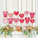 Iceyyyy 12 Pcs Valentines Day Heart Shape Planter Stakes-14.6 Inch Heart Decorative Graden Yard Stakes-Valentines Plant Yard Signs for Home Anniversary Party Outdoor Lawn Decor
