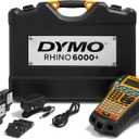 DYMO Rhino 6000 Industrial Label Maker, Computer Connected Label Maker with Hard Carry Case, 1 Vinyl Tape Cassette, 1 Flexible Nylon Tape Cassette and Rechargeable Lithium Ion Battery