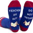 Doreen's Boutique Teacher Socks For Women Men Teacher Off Duty Do Not Disturb (Purple)