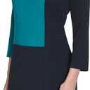Halston Women's 3/4 Sleeve Round Neck Knee Length Dress (Green), Size 6