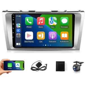 Android Car Radio for Toyota Camry 2006 2007 2008 2009 2010 2011 Stereo Wireless CarPlay Android Auto, 9" Touch Screen for Camry GPS 5G WiFi FM RDS HiFi Mirrorlink Camera SWC (Fit J.B.L)