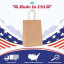 GSSUSA 40 Pack Paper Gift Bags 5.25x3.75x8 Inch Small Brown Paper Bags with Handles Bulk, Brown Kraft Bag for Small Business, Sturdy Grocery Retail Shopping Birthday Party Favor Craft Bag （Made in USA）
