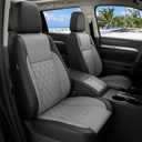 1:1 Custom Fit Seat Covers for Toyota Highlander 2014-2019 7 Seaters,Luxury Waterproof Full Set Seat Cover,Faux Leather Cars Interior Covers Protection-BlackGrey