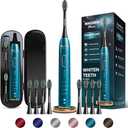Wagner Stern IntelliBrush Series Whitening Electric Toothbrush with Pressure Sensor. Offers 4 Brushing Modes, 3 intensities, 8 Soft Brush Heads, and a Luxury Travel case.
