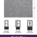 DEXI Dirt Trapper Door Mat, 31x48 Washable Doormat, Dirt Resistant and Absorbent, Easy Clean Low-Profile Floor Rugs for Entryway, Front Door, and Inside Entrance, Checkered Grey