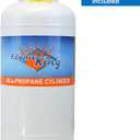 Flame King YSN401 Steel Propane Tank Cylinder With Overflow Protection Device Valve, 40 Lb, White