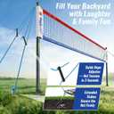Professional Volleyball Net Set Heavy Duty for Outdoor Backyard Portable with Aluminum Scoring Poles, 20ft/32ft Optional Nets System, Adjustable Regulation Height