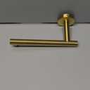 JQK Black Toilet Paper Holder, 5 Inch 304 Stainless Steel Thick 0.8mm Tissue Paper Dispenser, Gold Wall Mount, TPH100-PB