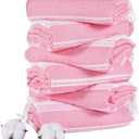 Genovega 6 Packs Oversized Turkish Beach Towels Set Bulk 74"x38" Extra Large Sand Free Quick Dry Swim Bath Pool Towel Travel Blanket Adult Essentials Cruise Accessories Vacation Red Stuff