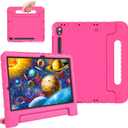 for Samsung Galaxy Tab S11/S10 Lite/S10 FE/S9/S9 FE Case with S Pen Holder, New Kids EVA Tablet Cover for S11 11"/S10 Lite/S10 FE 10.9" 2025, S9 11"/ S9 FE 10.9" 2023-Rose Red