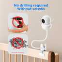 Universal Baby Monitor Mount – 15.7" Adjustable Gooseneck Arm with Strong Clip Clamp, 1/4" Thread Camera Holder Compatible with Babysense HD S2/V43 for Crib, Wall, Table, Shelf Use