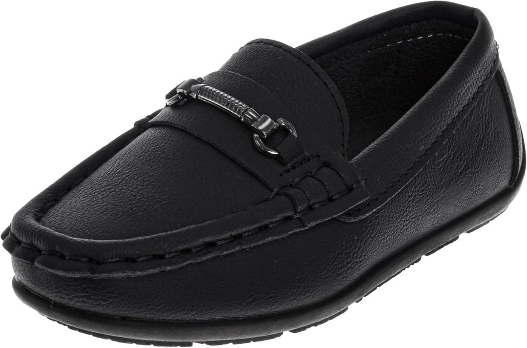 French Toast Toddler Boy Loafers Penny Moccasin School Driving Dress Shoes for Boys (Black, 5)