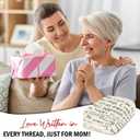 GEEMBI Mom Birthday Gifts from Daughter Son - Super Soft Fleece Throw Blanket for Couch Bed 50x60 in - Mothers Day Birthday Gifts for Mom Mother in Law, Mama Gift, Sentimental Gift for Women (Sand - Dear Mom Letter)