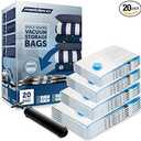 20 Pack Premium Vacuum Sealer Bags - Space Saver Storage Bags for Home and Closet Organization - Vacuum Compression Bags for Comforters, Pillows, Blankets, Bedding, Clothing - Hand Pump for Travel, 5XL/5L/5M/5S