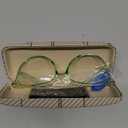 Gaoye Blue Light Blocking Glasses - Trending Round TR90 Frames, Metal Arms, UV400 Protection - Matching Soft Case (1-clear Green/Transparent Lens)