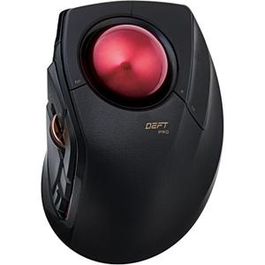 ELECOM DEFT PRO Trackball Mouse, Wired, Wireless, Bluetooth 3 Types Connection, Ergonomic Design, 8-Button Function, Red Ball, Windows11, MacOS (M-DPT1MRXBK)