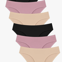 FINETOO 6 Pack Women’s Seamless Hipster Underwear No Show Panties Invisibles Briefs Soft Stretch Bikini Underwears S