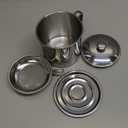 Bacon Grease Container,Kitchen Oil Container Can with Strainer and Anti-slip coaster tray for Store Meat Frying Oil and Cooking Grease Storage (Silver~2)