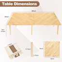 Folding Picnic Table 60x30in, Solid Wood Portable Low Floor Table, Mortise & Tenon Joints, Adjustable Height, Boho Table for Beach Camping Garden Party, Runner Included, Seats 6-8