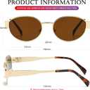 AIEYEZO Retro Oval Sunglasses for Women Fashion Polarized Sun Glasses Oval Metal Frames UV400 Protection Lens (2 Pack (Gold/Grey + Gold/Brown))