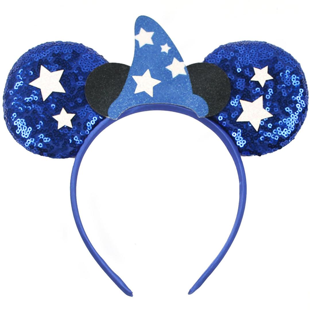 MADO Mouse Ear Headband for Women adults kids, Blue Mic - One Size, Hair Accessory, Party Accessory, Headband with Mouse Ears, Unisex, Perfect for Halloween, Carnival, Christmas, Birthday
