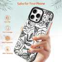 SAKUULO Floral Case for iPhone 16 Pro Max, Clear Black Rose Pattern Cute Slim Soft Silicone Shockproof Magsafe Compatible Case