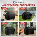 I COVER Grill Cover, 58 inch BBQ Grill Cover for Outdoor Grill, Anti-UV & Fade Resistant Gas Grill Cover, Waterproof Barbecue Grill Covers for Weber, Char-Broil, Nexgrill and More, Black