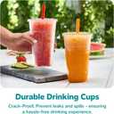 GUSTO [24 oz. - 100 Count Clear Cups with Flat Lids & Straws - Disposable Clear Drinking Cups for Iced Coffee, Cold Drinks, Milkshakes, and Smoothies 