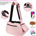 Ownpets Pet Dog Sling Carrier Bag Adjustable Padded Strap Dog Hand Free Safe Mesh Pet Carrier for Small Medium Dog Cat (Pink)
