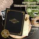 Lanpn Dad Life Story Journal with 300+ Questions, Gifts for Dad Father's Day Birthday Christmas Dads Memory Keepsake Book to Fill Out Leather Father Story Guided Journal to Share Life & Love (Black)