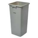 Winco Commercial Square Plastic Trash Can, 23 Gallon, Gray