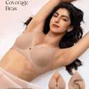 ProKloud Wireless Bras for Women Wave Push Up No Underwire Bralettes Seamless Full Coverage Support Lift Everyday Bra (Beige, XL)