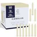 Candle Charisma 100 Ivory Spell Candles - 4" Unscented Paraffin Chime Candles, Smokeless & Dripless, Colored Candles, 1.5 Hours Burn Time 0.4" Thick Taper Candles for Rituals, Witchcraft and Parties