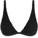 ZAFUL Bikini for Women Triangle Textured Plunging High Cut Cheeky Bikini Swimsuits Bathing Suits (Medium, 0-black)