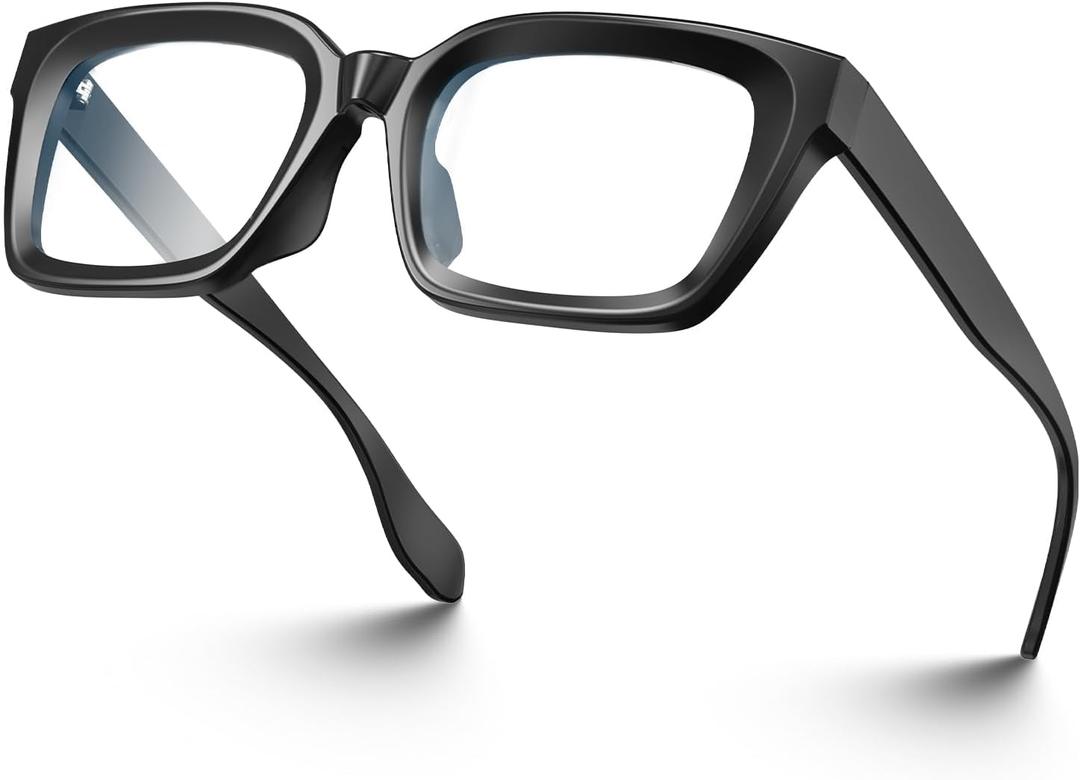 VISOONE Chunky Square Blue Light Blocking Glasses with Anti Computer Glare for Working Women Men MONTANA (Black)