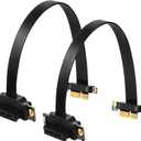 Photect 2 Pieces PCI E PCI Extension Cable PCIE Riser 1X Express 36pin with Gold Plated Connector, 90 Degree, 20 cm