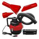 Car Vacuum Cleaner, DC 12V Multi-Purpose Automotive Wet and Dry Vacuum with 3 Nozzles, Portable Handheld Vehicle Interior Duster for Car, Office, Home, Floor (Red)