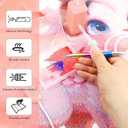 Electric Diamond Art Painting Pen with Storage Tray,Vacuum Diamond Art Pen No Wax Needed with Adjustable Suction,Accessories Tool for Setting AB Stones, Quiet and Long-Lasting (Pink)