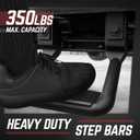 DNA Motoring 4 Pcs of Aluminum Side Hoop Steps, Universal Step Rails for Pickup & SUV & Truck, Non-Slip Stirrup Side Steps Assembly Compatible with Chevy GMC Toyota Ford, Black, SSTEP-BK-X2